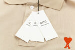 AMI PARIS Polo T-Shirt Beige - Image 8