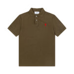 AMI PARIS Polo T-Shirt Brown