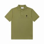AMI PARIS Polo T-Shirt Olive Green