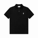 AMI PARIS Polo T-Shirt Black
