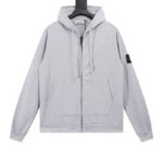 Stone Island Zip Up Hoodie Grey