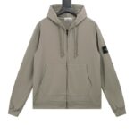 Stone Island Zip Up Hoodie Grey