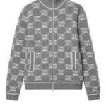 Gucci GG Jacquard Wool Bouclé Cardigan Grey