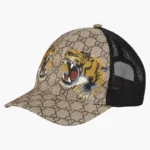 Gucci Tigers Print Gg Supreme Baseball Hat Beige/brown