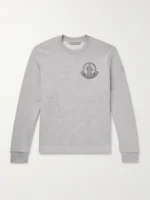 MONCLER Logo-Print Appliquéd Cotton-Jersey Sweatshirt