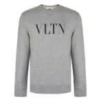 Valentino VLTN Logo Mens Gray Sweatshirt Pullover Sweater Jumper