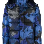 Moncler Blue Mosa Graphic-print Puffer Jacket