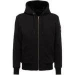 Moose Knuckles Classic Bunny Zip-up Hoodie Black Gold